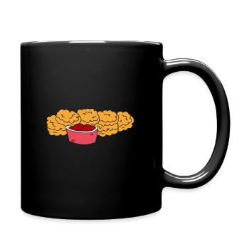 Funny Nugget Leben Humor Chicken Nuggets - Tasse einfarbig - Schwarz - Rechts