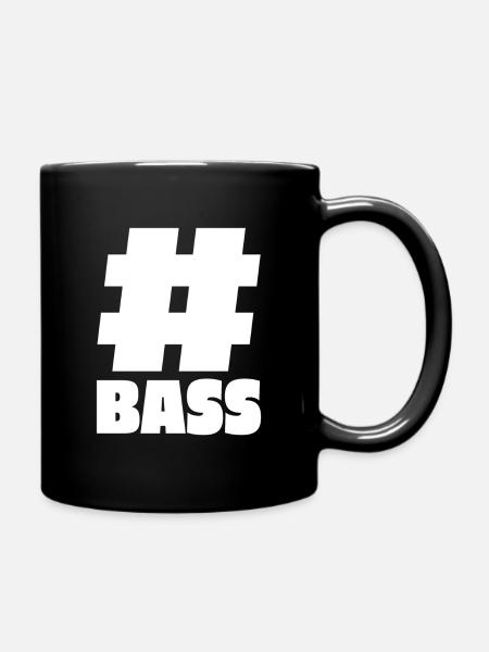 Hashtag Bass - Subwoofer Box Gift - Full Colour Mug - black