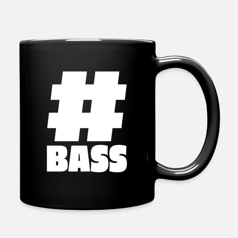 Hashtag Bass - Subwoofer Box Gift - Full Colour Mug - black