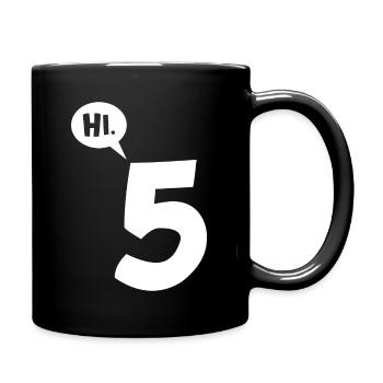 Hi 5 high five - Tasse einfarbig - Schwarz - Rechts