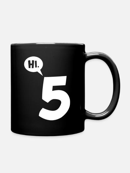 Hi 5 high five - Tasse einfarbig - Schwarz