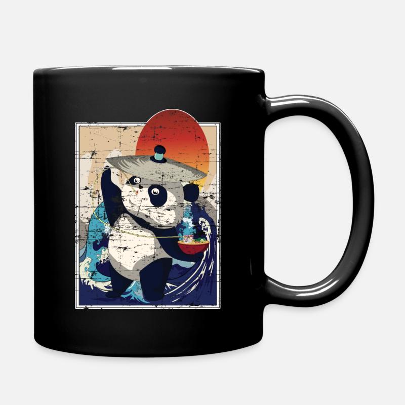 Asie Panda ours cadeau Kawaii Anime Ramen - Mug uni - noir