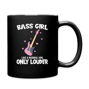 Bass girl Bassgitarre E-Gitarristin Geschenkidee - Tasse einfarbig - Schwarz - Rechts