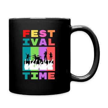 Festival Time For Summertime Camping Music Lovers - Full Colour Mug - black - Right