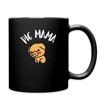 Pig Mama - Tasse einfarbig - Schwarz - Rechts