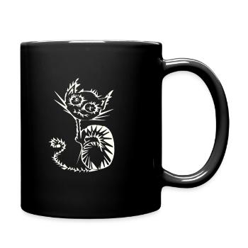 Lucid cat (dark) - Full Colour Mug - black - Right