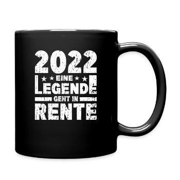 2022 eine Legende geht in Rente - Tasse einfarbig - Schwarz - Rechts