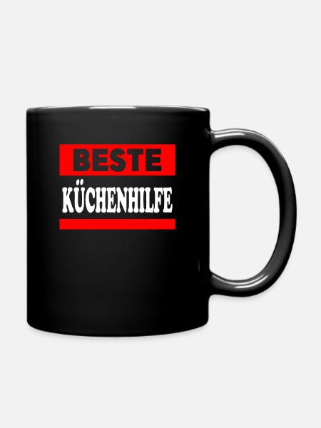 Beste Küchenhilfe - Tasse einfarbig - Schwarz