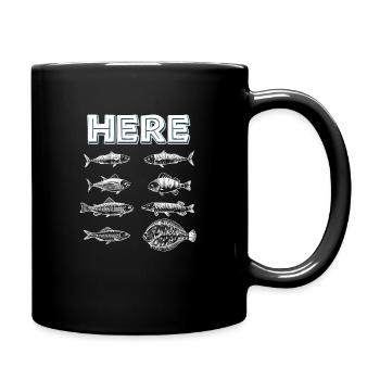 Angler Fishing Here Fischi Fischi Fischi - Full Colour Mug - black - Right