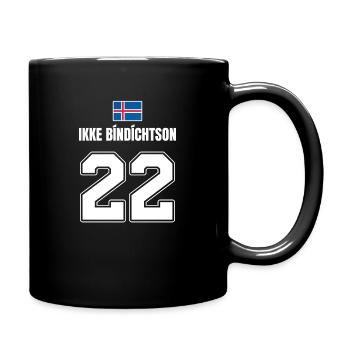 Fußball Island Sauf Trikot Ikke Bindichtson 22 - Tasse einfarbig - Schwarz - Rechts
