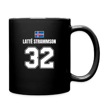 Fußball Island Sauf Trikot Latte Strammson 32 - Tasse einfarbig - Schwarz - Rechts