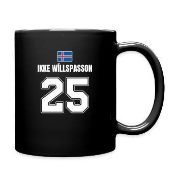Fußball Island Sauf Trikot Ikke Willspasson 25 - Tasse einfarbig - Schwarz - Rechts