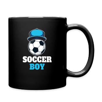 Funny Football Boy - Full Colour Mug - black - Right