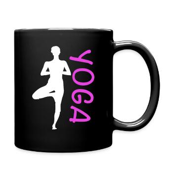 Exercice de yoga pour une séance d’entraînement - Mug uni - noir - Droite