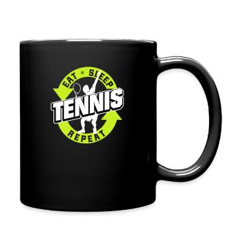 Manger dormir Tennis Répéter Joueur de tennis - Mug uni - noir - Droite