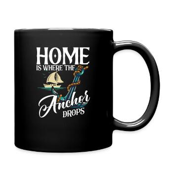 Segler Segelschiff Segelboot - Tasse einfarbig - Schwarz - Rechts