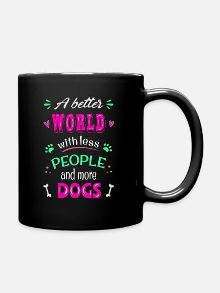 Un monde meilleur avec moins de gens et plus de Hu - Mug uni - noir