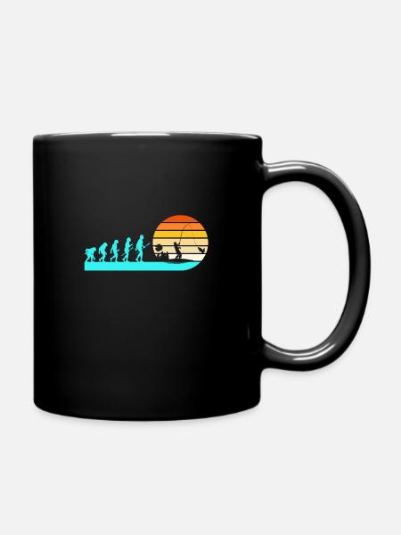 Evolution Angler Angeln - Tasse einfarbig - Schwarz