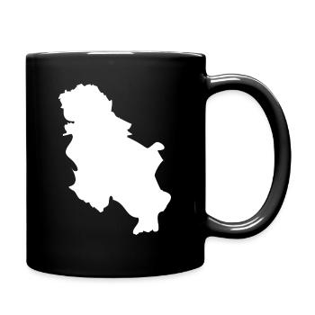 Serbien Landkarte Flagge - Tasse einfarbig - Schwarz - Rechts
