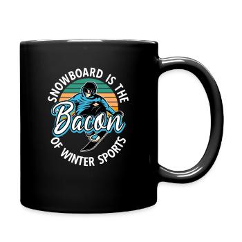 Snowboard Lustiges Freestyle Snowboarden - Tasse einfarbig - Schwarz - Rechts