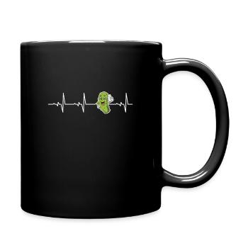 Lustiges Gurkenliebhaber Wortspiel Gurken Hearbeat - Tasse einfarbig - Schwarz - Rechts