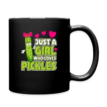 Lustiges Gurkenliebhaber Wortspiel Just a girl yho - Tasse einfarbig - Schwarz - Rechts
