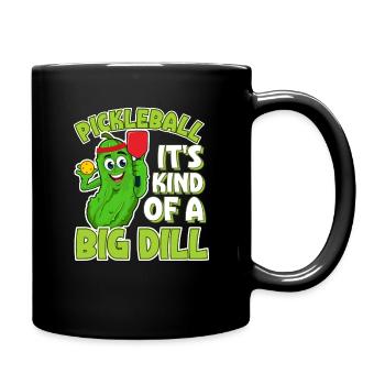 Lustiges Gurkenliebhaber Pickleball - Tasse einfarbig - Schwarz - Rechts
