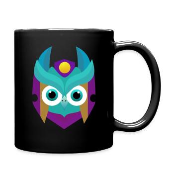 Samurai Eule - Tasse einfarbig - Schwarz - Rechts