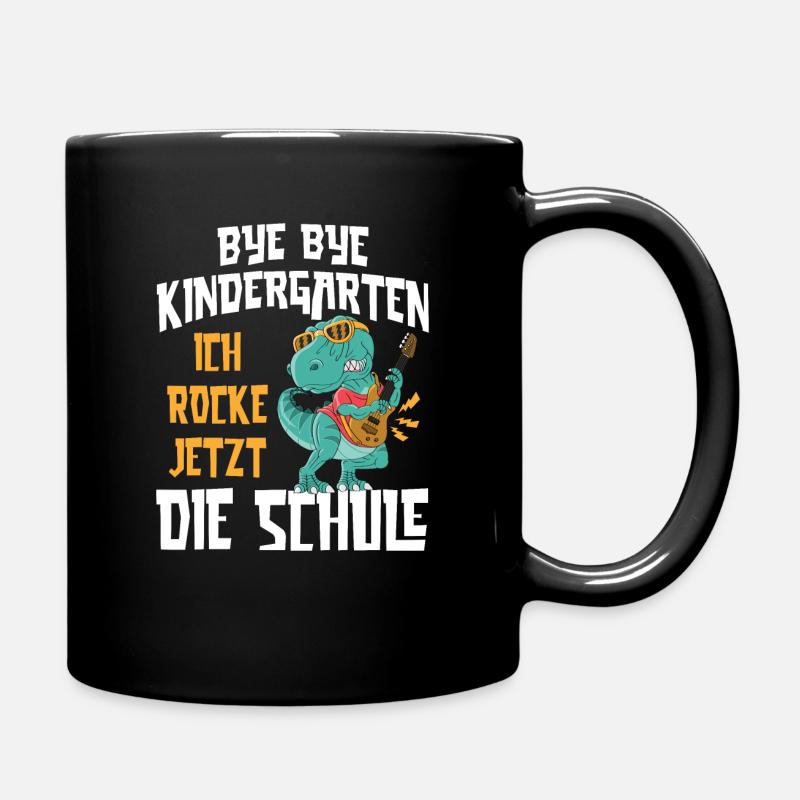 Schulkind 2023 Dino Bye Bye Kindergarten - Tasse einfarbig - Schwarz