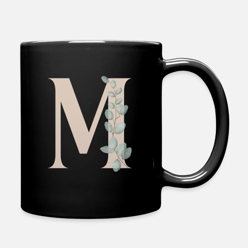M | Buchstabe M | Vorname mit M - Tasse einfarbig - Schwarz