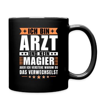 Ich bin Arzt und kein Magier - Tasse einfarbig - Schwarz - Rechts