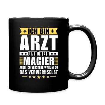 Ich bin Arzt und kein Magier - Tasse einfarbig - Schwarz - Rechts