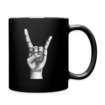 Metalhand Heavy Metal Hand - Tasse einfarbig - Schwarz - Rechts