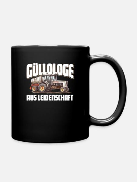Landwirt Gülle - Tasse einfarbig - Schwarz