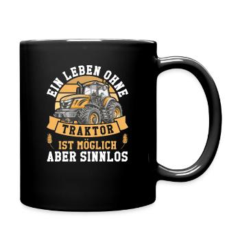 Landwirt Traktor Traktorliebhaber - Tasse einfarbig - Schwarz - Rechts