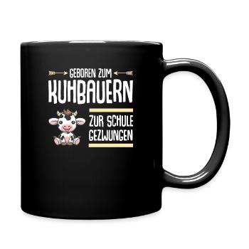 Landwirt Milchbauer Kuhbauer Kind Schule - Tasse einfarbig - Schwarz - Rechts