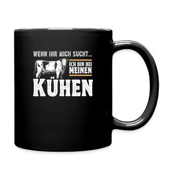 Landwirt Milchbauer Kuhbauer Spruch - Tasse einfarbig - Schwarz - Rechts