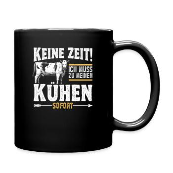 Landwirt Milchbauer Kuhbauer lustiger Spruch - Tasse einfarbig - Schwarz - Rechts