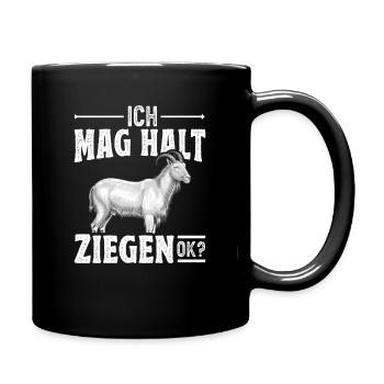 Ziegen Spruch Ziegenliebhaber Ziegenzüchter - Tasse einfarbig - Schwarz - Rechts