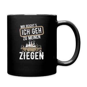 Ziegen Spruch Ziegenhalter - Tasse einfarbig - Schwarz - Rechts