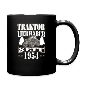 70 Geburtstag 1954 Landwirt Traktor Fan - Tasse einfarbig - Schwarz - Rechts