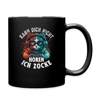 Kann Dich Nicht Hören Ich Zocke Zocker Headset - Tasse einfarbig - Schwarz - Rechts