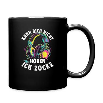Kann Dich Nicht Hören Ich Zocke Zocker Headset - Tasse einfarbig - Schwarz - Rechts