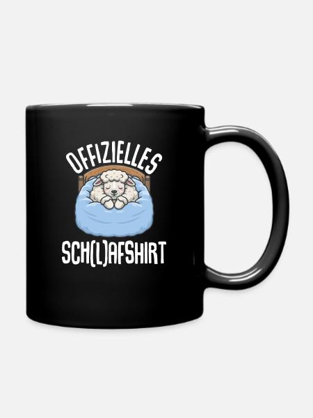 Offizielles Schlafshirt Schaf Pyjama Schlafanzug - Tasse einfarbig - Schwarz