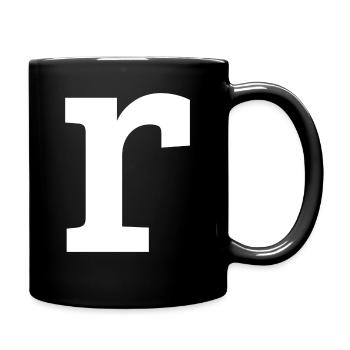 Letter r "r" white - Full Colour Mug - black - Right