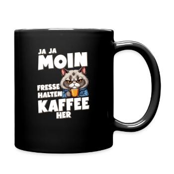 Zum Kaffeetrinken geboren zur Arbeit gezwungen - Tasse einfarbig - Schwarz - Rechts