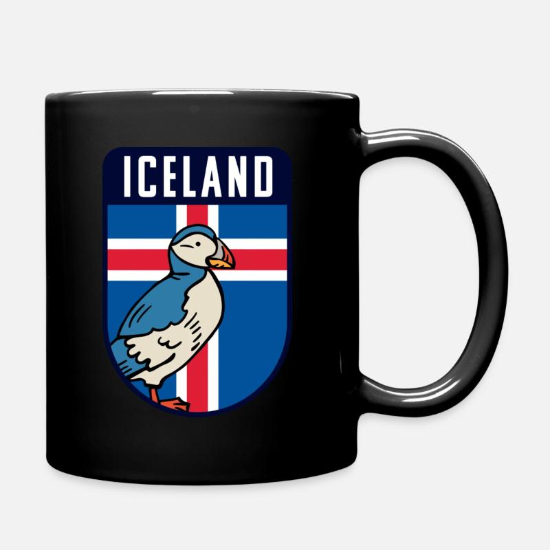 Drapeau de l’Islande avec macareux - Macareux d’Islande - Mug uni - noir