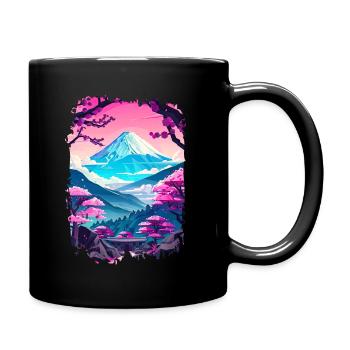 Retro Paysage Aesthétique Japonais - Mug uni - noir - Droite
