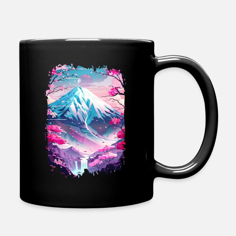 Retro Japanische Aästhetische Landschaft - Tasse einfarbig - Schwarz
