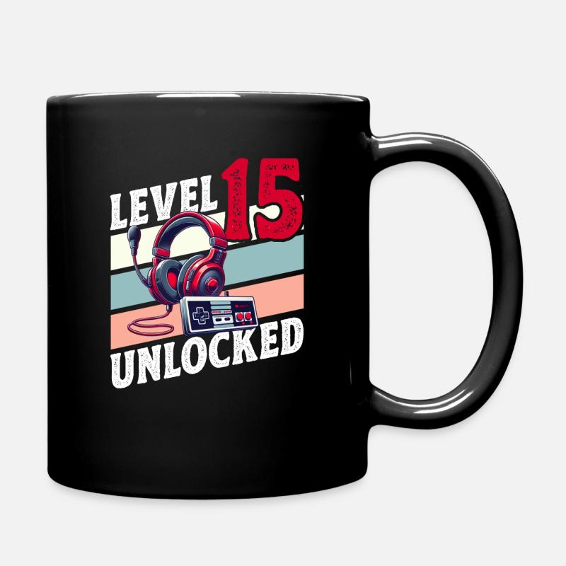15. GEBURTSTAG JUNGE RETRO GAMER GAMING LEVEL - Tasse einfarbig - Schwarz